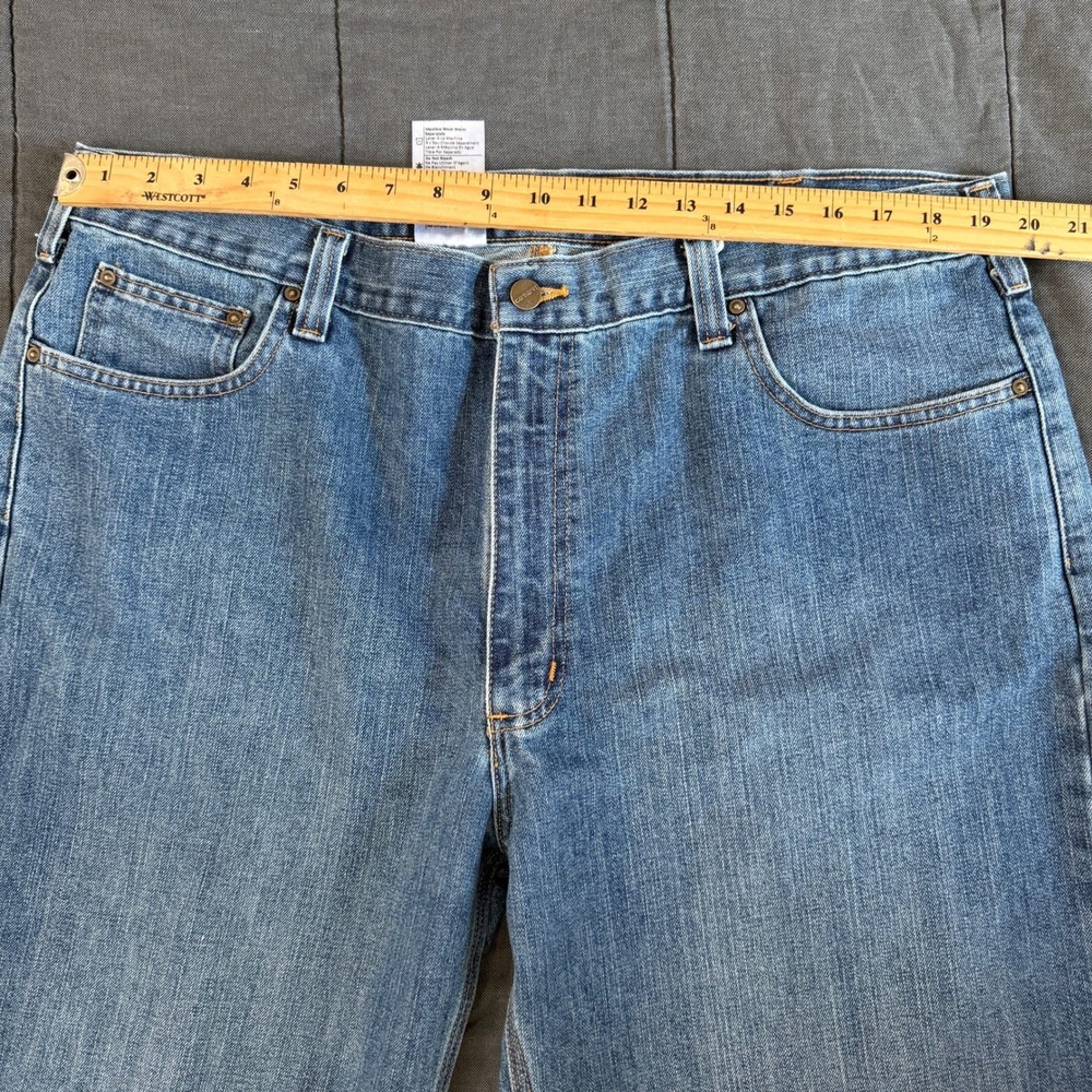 Carhartt Relaxed Fit Work Jeans BD1483-M Utility Denim Medium Wash Blue 42x32 - Picture 10 of 14